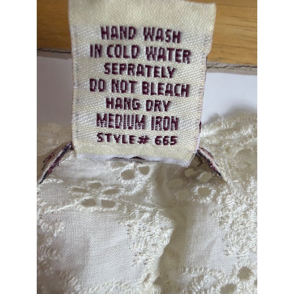 NWT Forever 21 Cottagecore Eyelet Lace Babydoll Dress Cream Cotton Size L - Picture 6 of 16